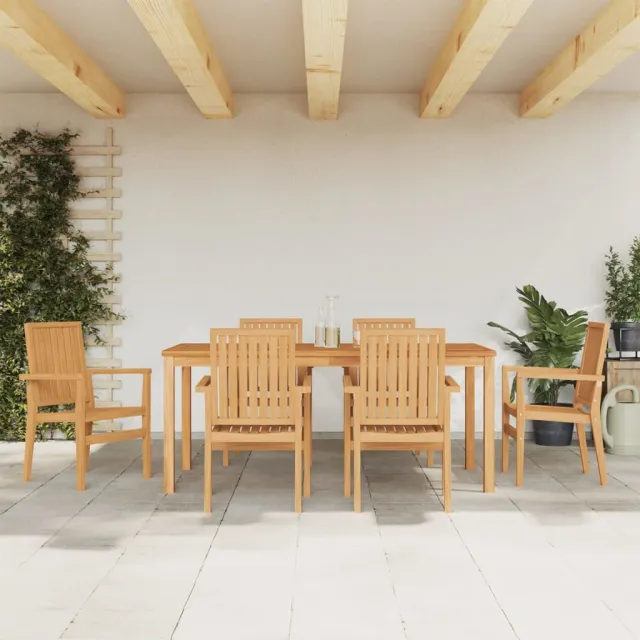 vidaXL 7-delige Tuinset massief teakhout bruin, foto 2