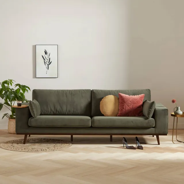 NOUS Living Torino 3-zitsbank donkergroen, foto 2