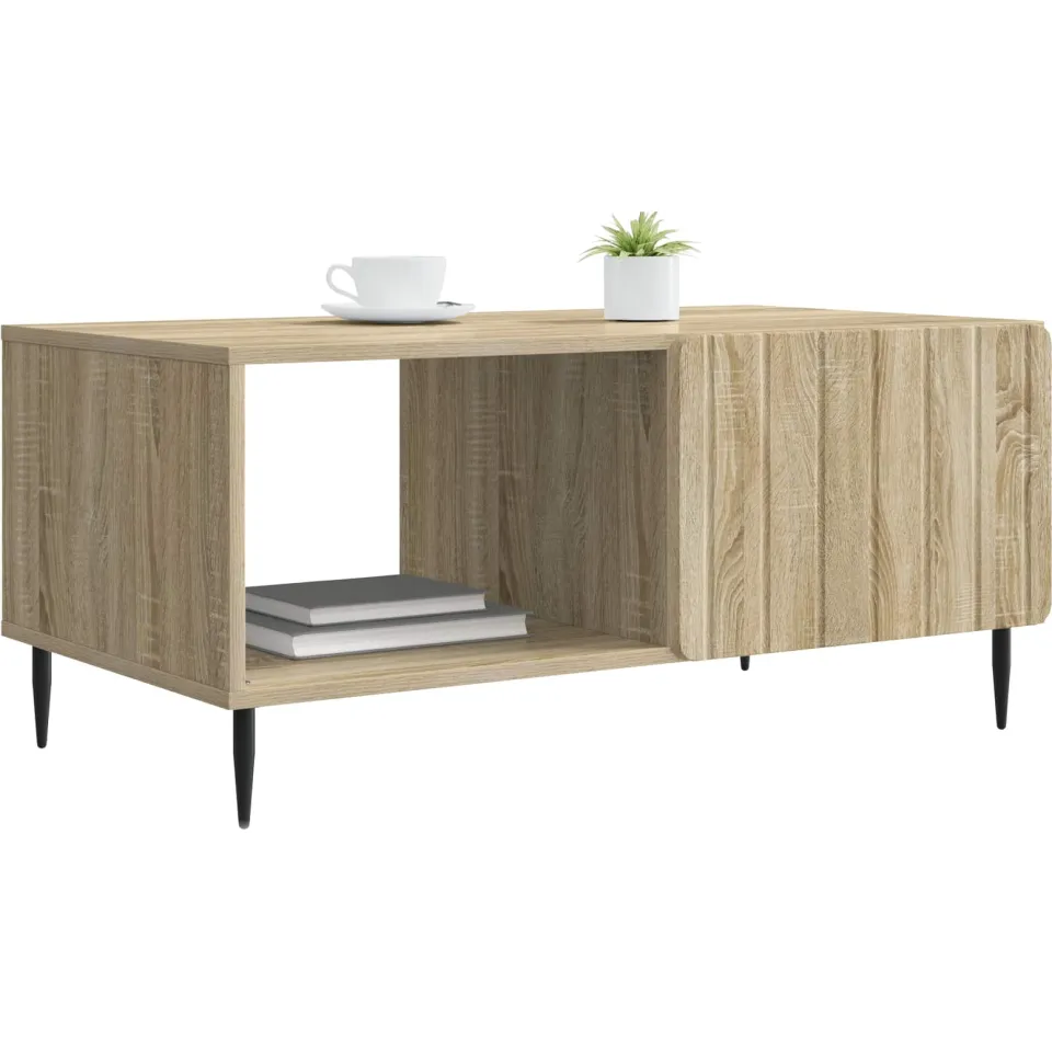 vidaXL Salontafel Sonoma Eiken 90 x 50 x 40 cm Bewerkt hout Bruin