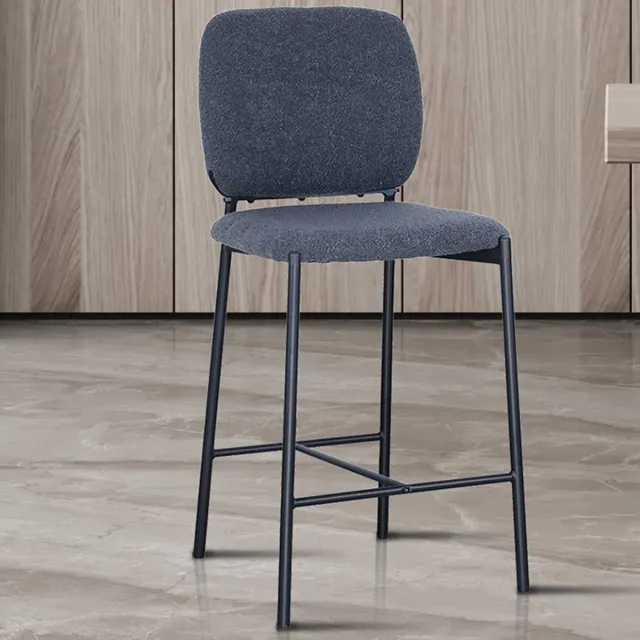 Barstoel Sophia Donkergrijs – Voor Keukeneiland – Zithoogte 66 cm – Gestoffeerd – Rousseau