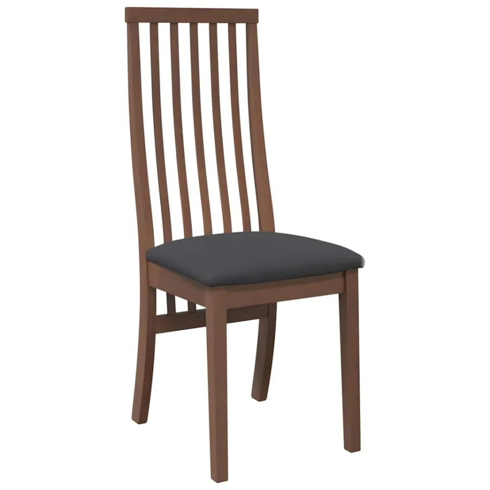 vidaXL Eetkamerstoelen met kussens 2 st massief hout rubber bruin, foto 4