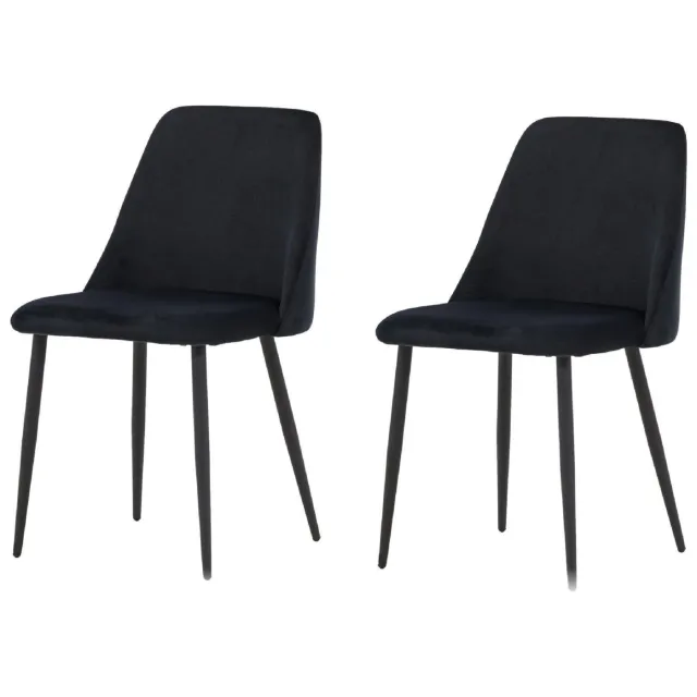 Nest of Nora Set van 2 - Nest of Nora Fluwelen eetkamerstoelen Nila - Zwart