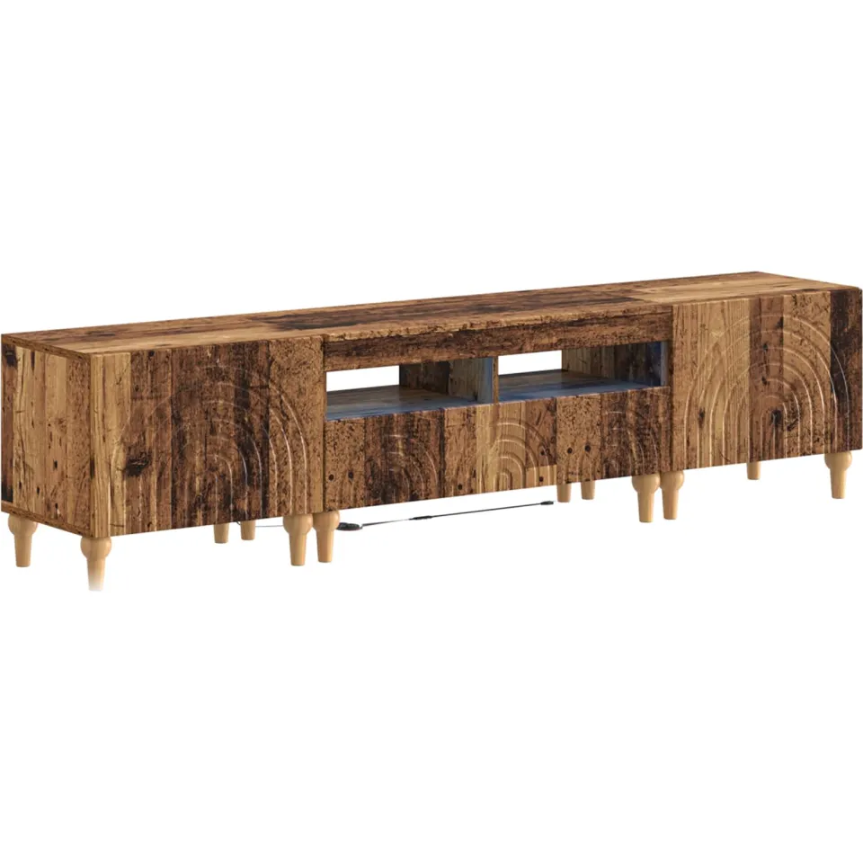 vidaXL 3-delige LED TV-kast Oud hout Bewerkt hout Grijs