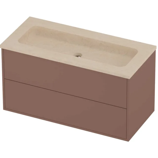 Proline Rollo Badmeubelset Hardsteen Elegant Centraal 100x46x54 cm Sand Stone Beauty Blush Rosé Goud