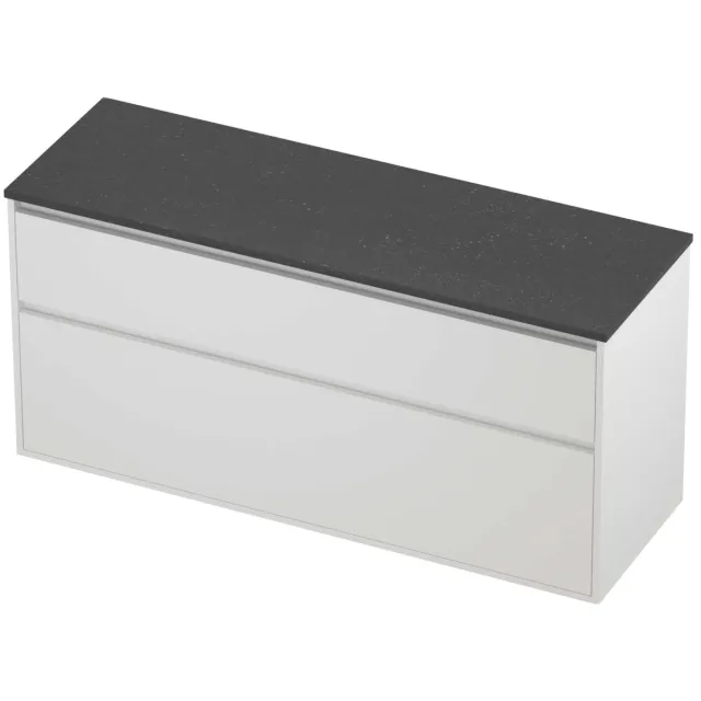 Proline Deck Badmeubelset Hardsteen Greeploos Asymmetrisch Kader 140x46x67 cm Blue Stone Mat White Mat Wit