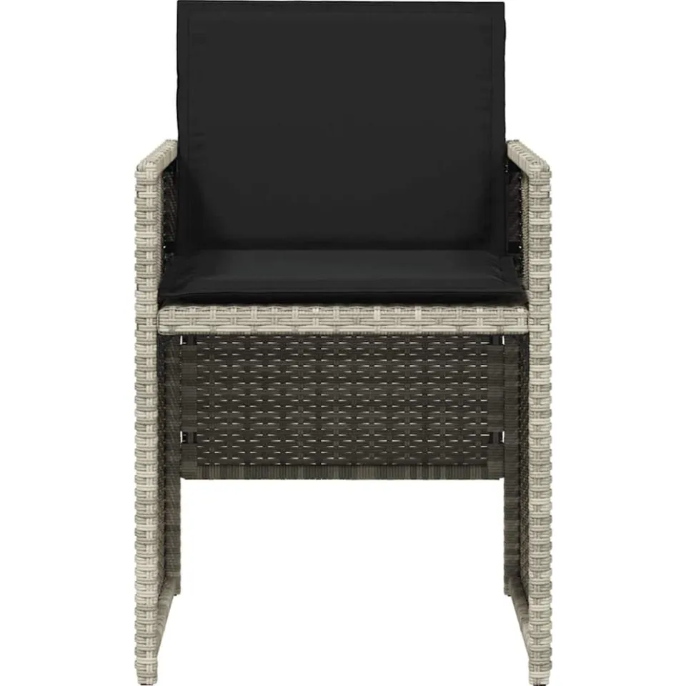vidaXL 5-delige Tuinset met kussens poly rattan lichtgrijs grijs, foto 4