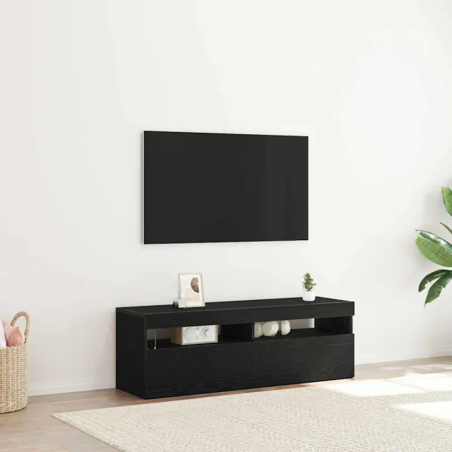 vidaXL TV-kast 120 x 35 x 40 cm Zwart Eiken Bewerkt hout, foto 2