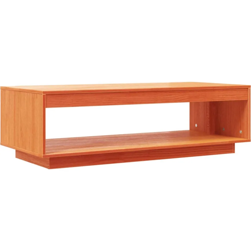vidaXL Salontafel 110x50x33,5 cm massief grenenhout wasbruin