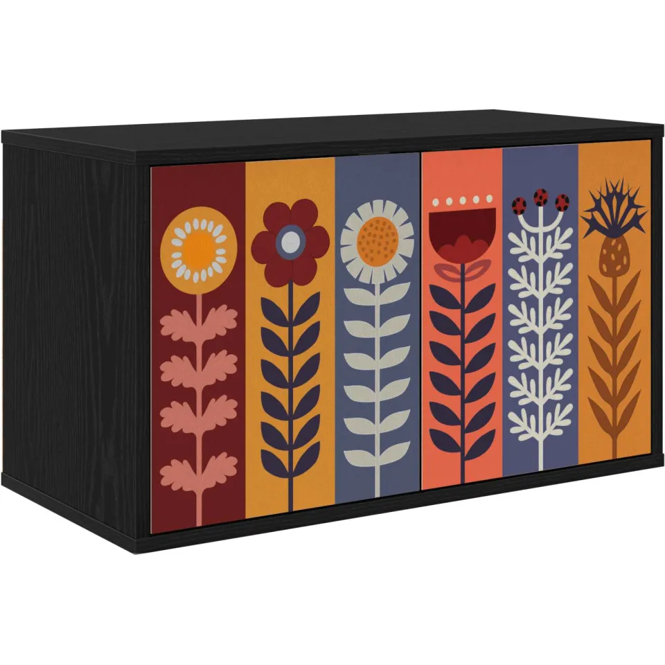 vidaXL Wandgemonteerd tv-meubel ESSEN 69 x 33 x 40 cm Zwart eiken, foto 3