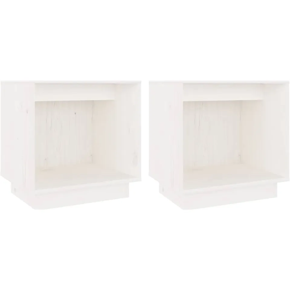 vidaXL Nachtkastjes 2 st 40x30x40 cm massief grenenhout wit