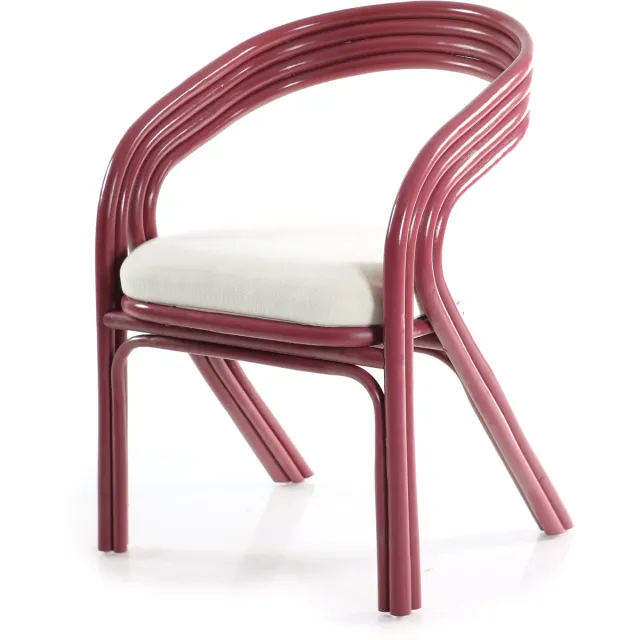 Canal Living Eetkamerstoel Brunch - 66 x 66 x 75 cm - Rode kamerstoel - Rotan - Gekleurd silhouet - Vakkundig vervaardigd Red Earth