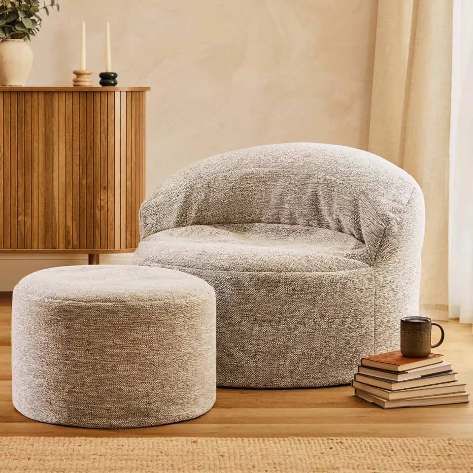 icon - Orb Zitzak Fauteuil met Poef - Binnen - Beige, foto 3