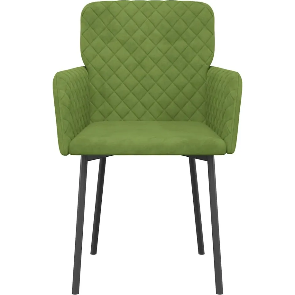 vidaXL Eetkamerstoelen 2 st fluweel lichtgroen groen, foto 4