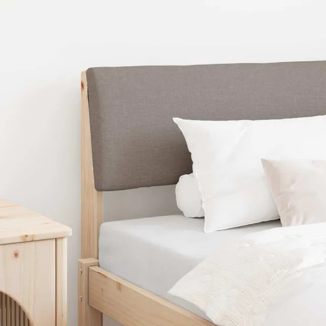 vidaXL Gestoffeerd hoofdbord Taupe 90 cm Massief grenenhout Bruin