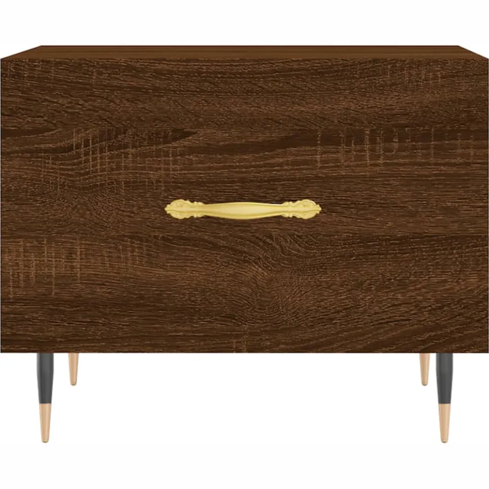 vidaXL Salontafel 50x50x40 cm bewerkt hout bruin eikenkleur