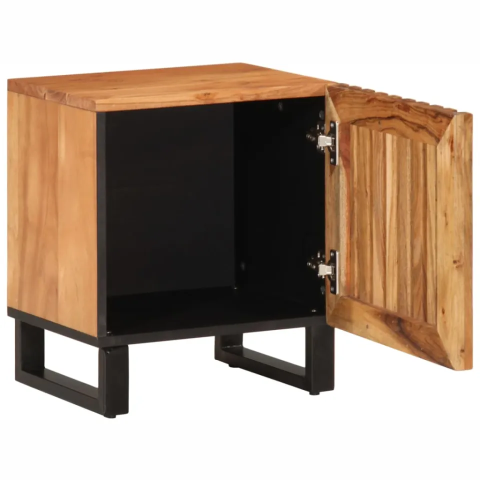vidaXL Nachtkastjes 2 st 40x34x46 cm massief acaciahout bruin, foto 3