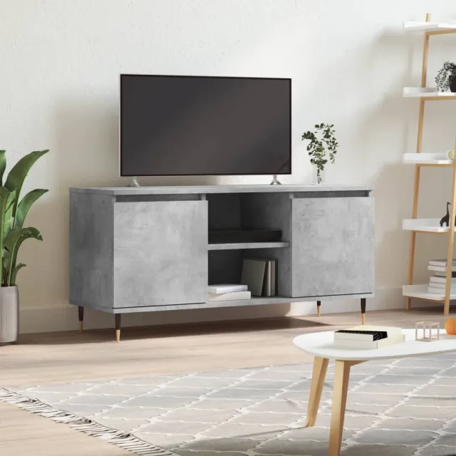 vidaXL Tv-meubel 104x35x50 cm bewerkt hout betongrijs grijs, foto 2