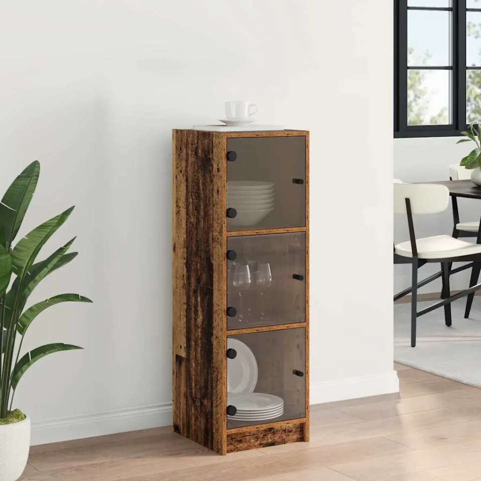 vidaXL Highboard Oud Hout 35 x 37 x 109 cm Bewerkt hout bruin, foto 3