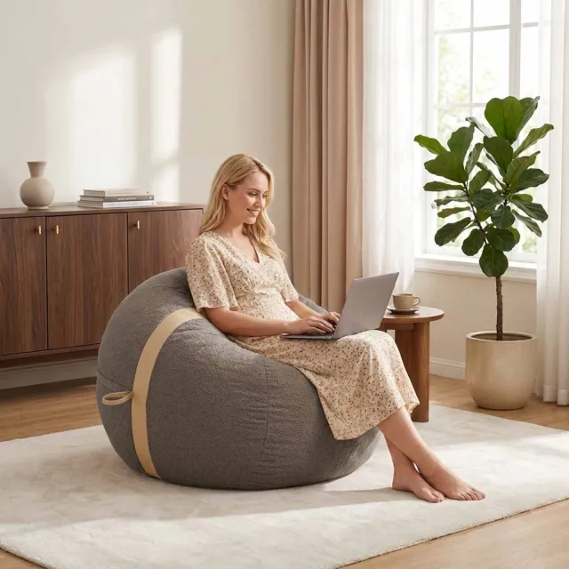 vidaXL Zitzakstoel Lichtgrijs 124 x 96 x 96 cm corduroy