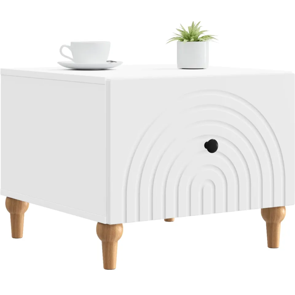 vidaXL Salontafel met lade Wit 49 x 50 x 40 cm Bewerkt hout