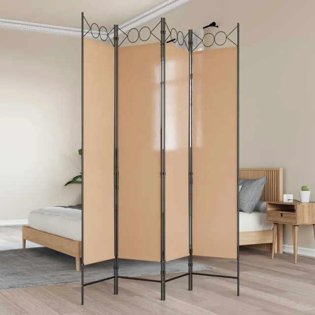 vidaXL 4-panelen roomdivider Beige 160 x 200 cm Stof, foto 2