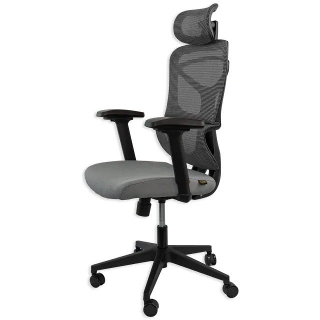 Opulenze Fumo One Ergonomische Bureaustoel met Gaslift – Verstelbare Zithoogte – Comfortabele Kantoorstoel – Zwart/Grijs