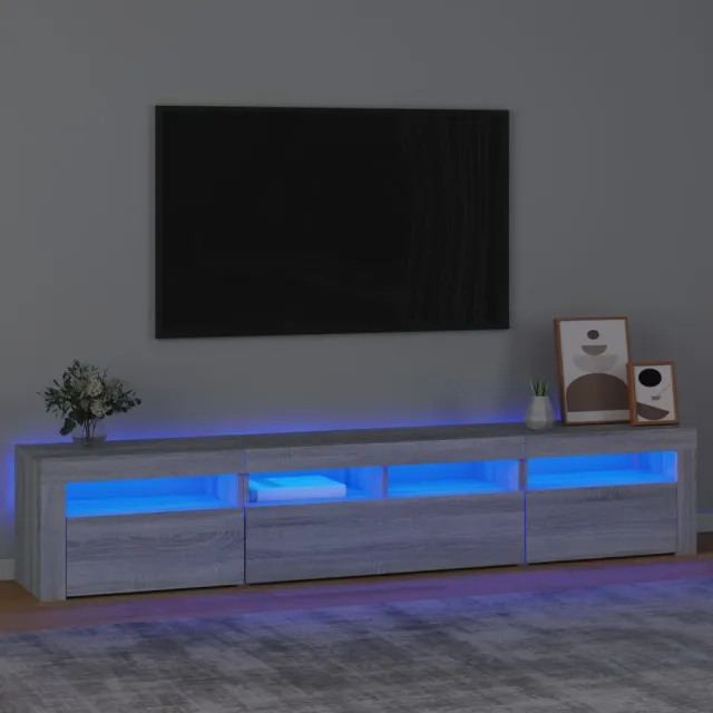 vidaXL Tv-meubel met LED-verlichting 210x35x40 cm grijs sonoma eiken, foto 2