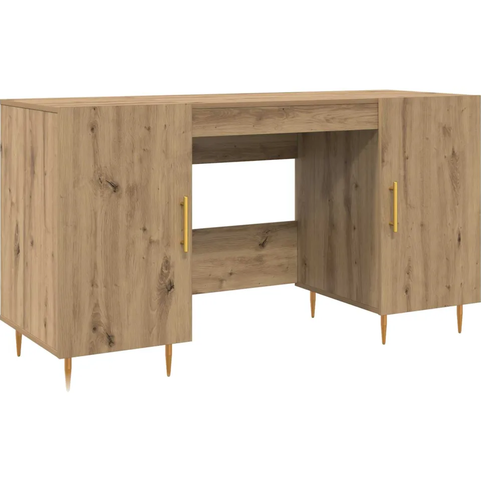 vidaXL Bureau artisanaal eikenkleurig Bewerkt hout, foto 3