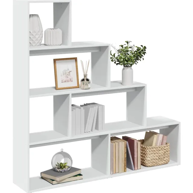 vidaXL Kamerscherm / boekenkast 4-laags 143,5x29x143,5 cm hout wit