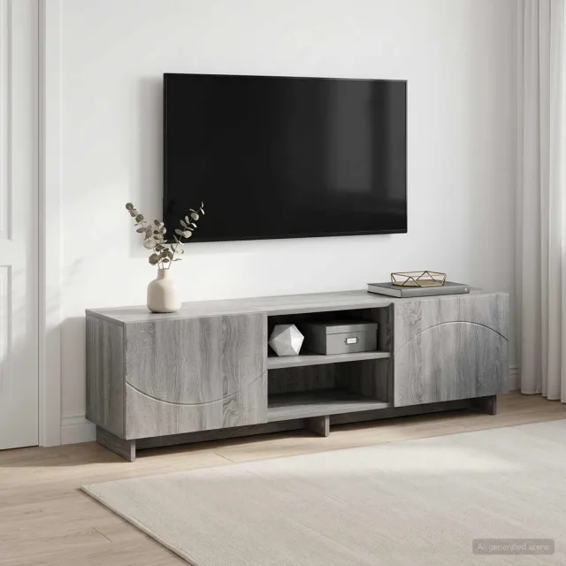 vidaXL TV-standaard 140 x 34,5 x 40 cm Grijs Sonoma Bewerkt hout, foto 2