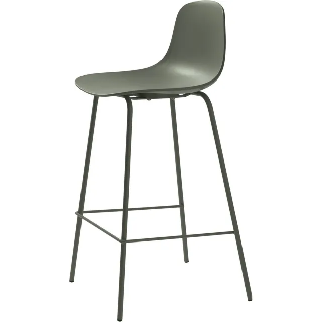 Barstoel Olijfgroen - Kunststof - Zithoogte 67cm - Giga Living