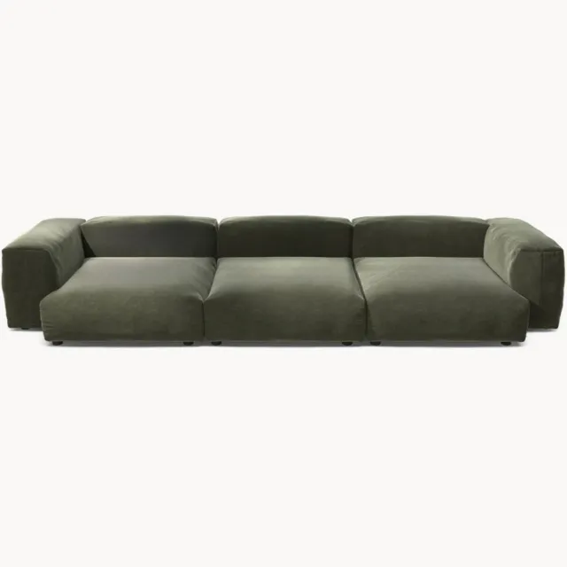 vetsak Modulaire fluwelen bank Vetsak (4-zits) Groen