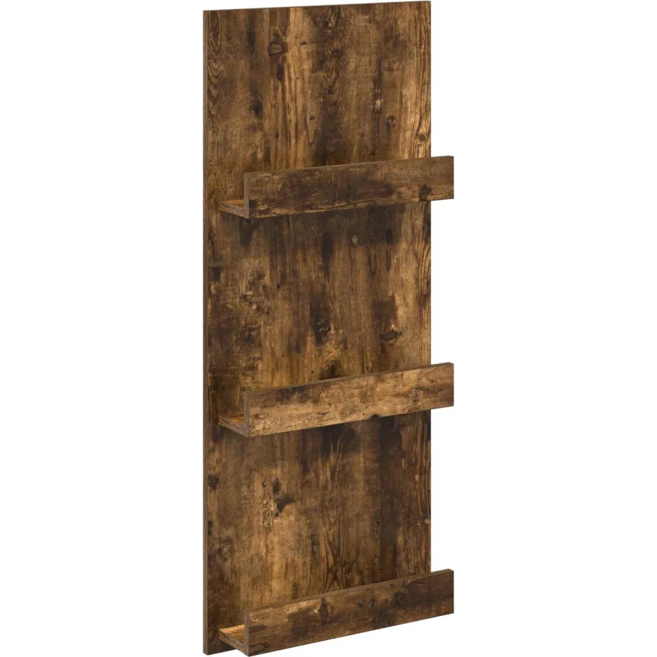 vidaXL Tijdschrift Rek Gerookt eiken 43 x 11 x 102 cm Bewerkt hout, foto 3