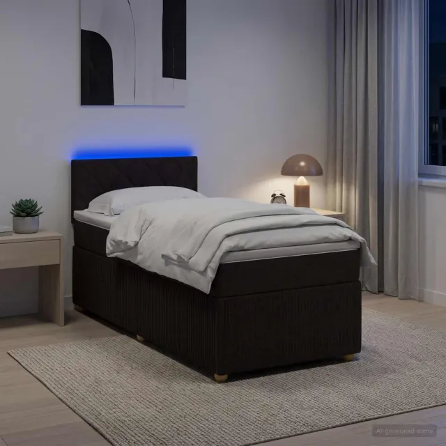 vidaXL Boxspringbed met matras Donkerbruin 80 x 200 cm Stof