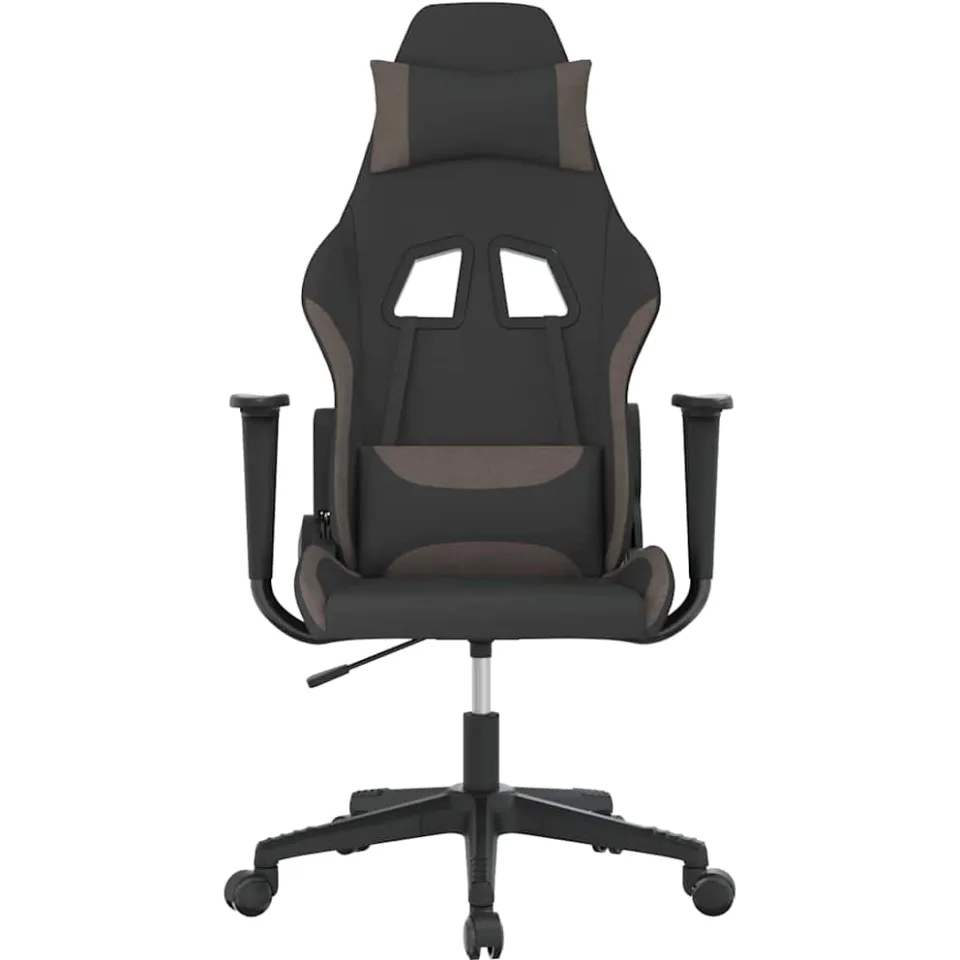 vidaXL Gamestoel stof zwart en taupe