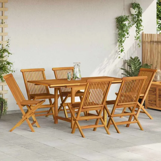 vidaXL 7-delige Tuinset massief teakhout bruin, foto 2