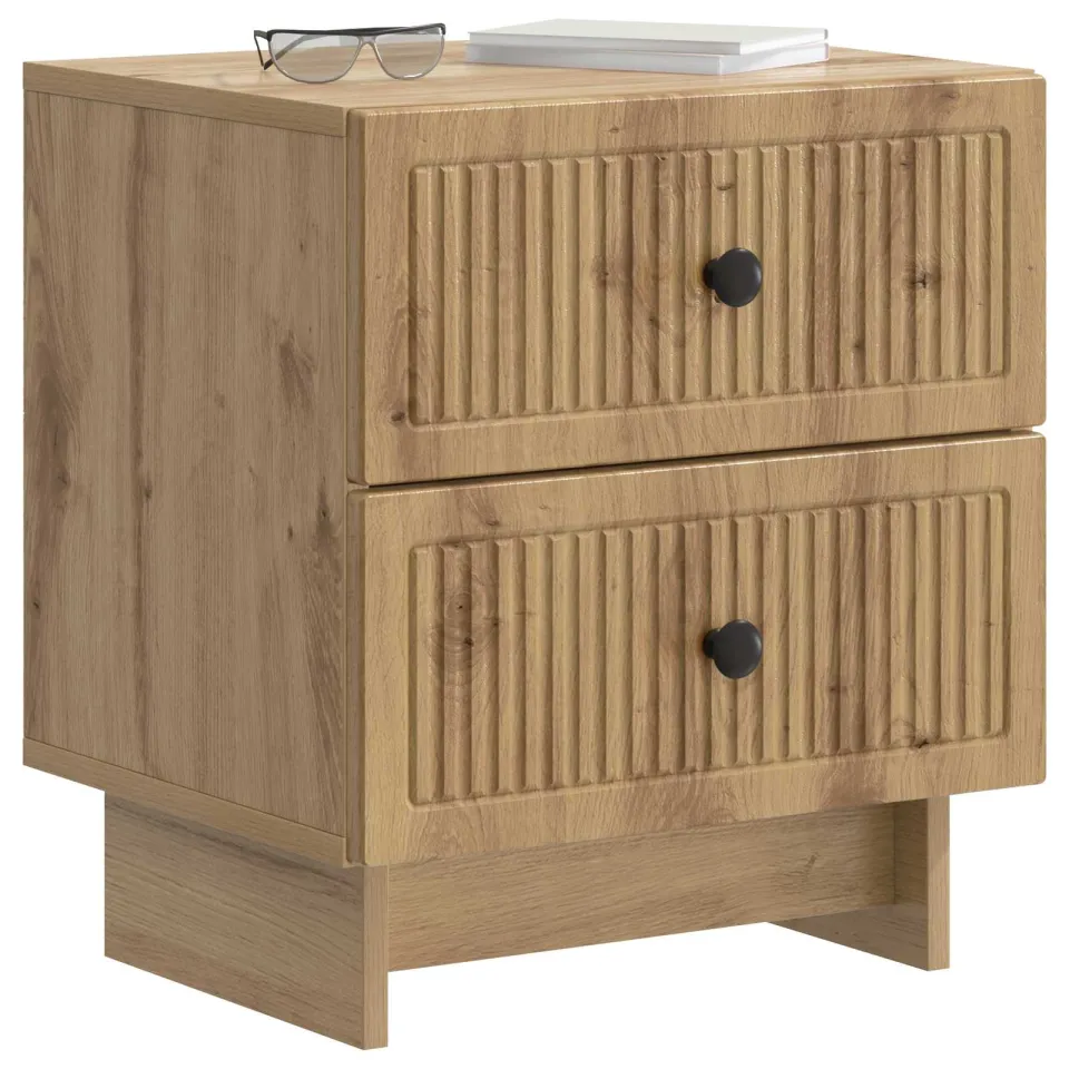 vidaXL Nachtkastje 2 st Artisanaal eiken 43 x 34,5 x 47,5 cm Bruin