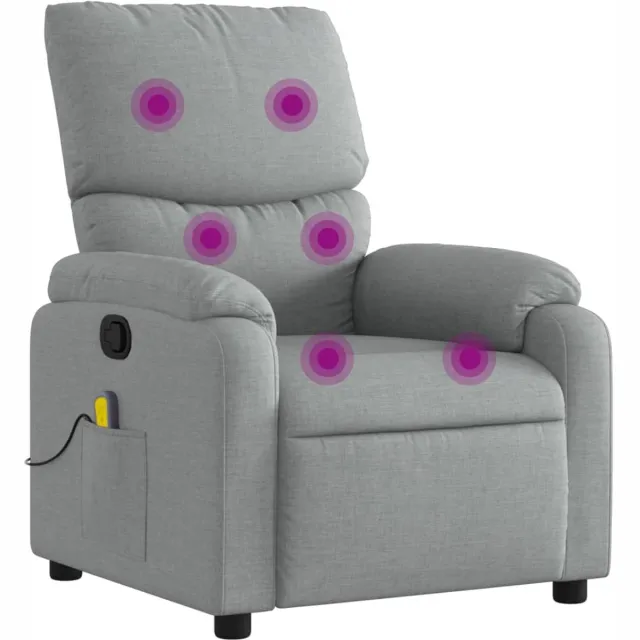 vidaXL Massagestoel - met - lichtgrijze - stof Lichtgrijs