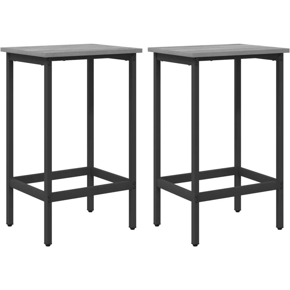 vidaXL Barkruk 2 st Grijs Sonoma 40 x 32 x 74 cm Bewerkt hout, foto 3