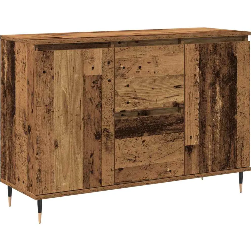 vidaXL Dressoir Oudhout 101,5 x 35 x 70 cm Bewerkt hout bruin, foto 3
