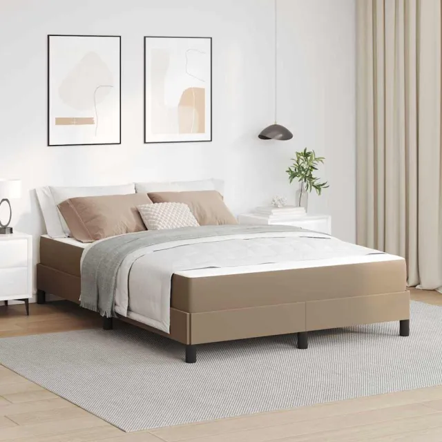 vidaXL Bedframe met matras Cappuccino 160 x 200 cm Stof Bruin