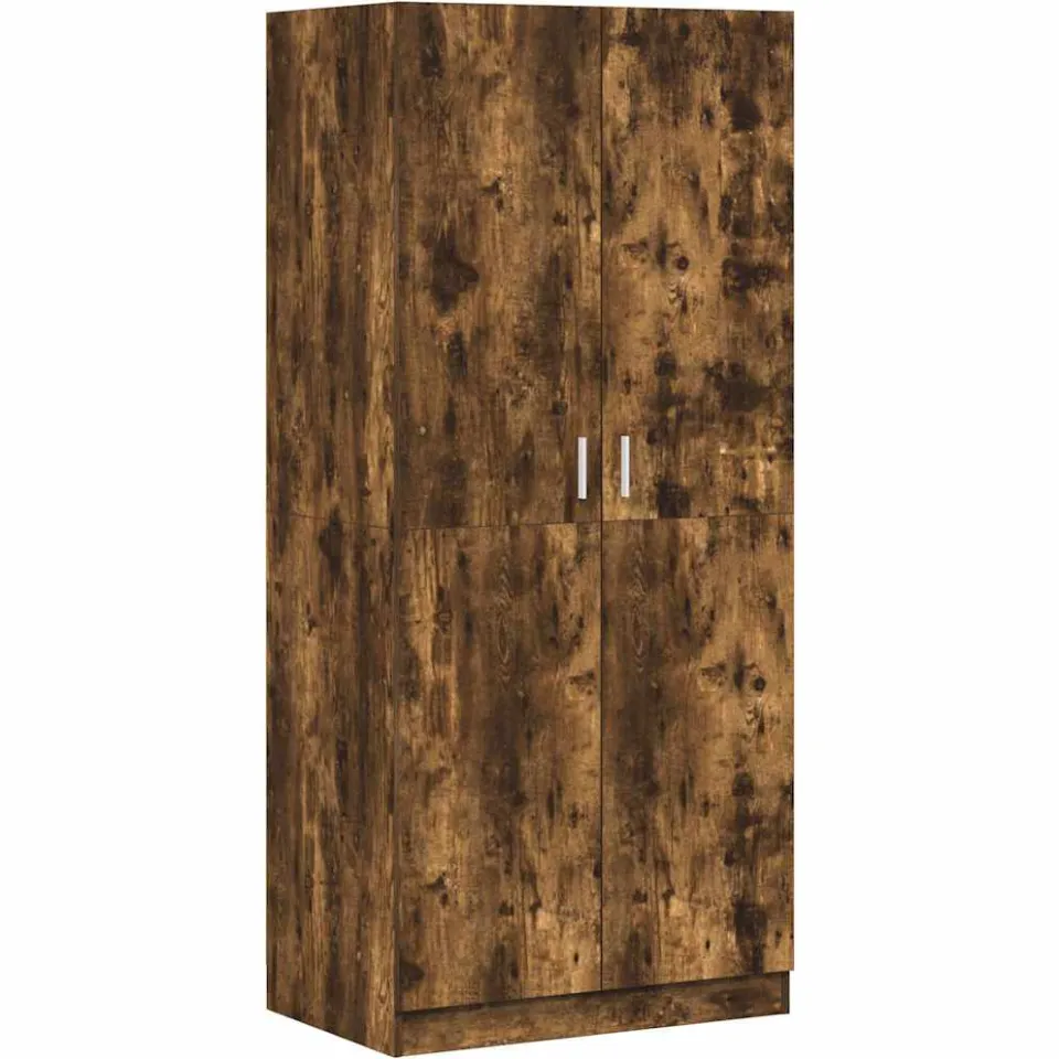 vidaXL Kledingkast 80x52x180 cm bewerkt hout gerookt eikenkleurig Bruin