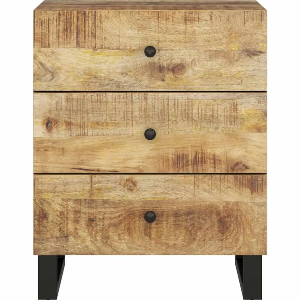 vidaXL Nachtkastje 50x33x62 cm massief mangohout en bewerkt hout Bruin