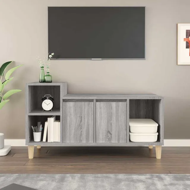 vidaXL Tv-meubel 100x35x55 cm bewerkt hout grijs sonoma eikenkleurig, foto 2