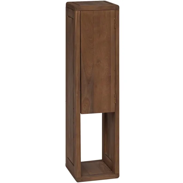 vidaXL Badkamer Zijkast Naturel 25 x 25 x 100 cm Massief Teakhout Bruin