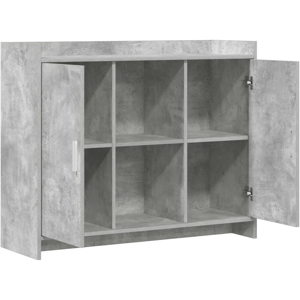 vidaXL Dressoir Concrete Grey 98,5 x 33 x 80 cm Bewerkt hout, foto 4