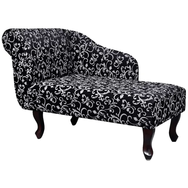 vidaXL Chaise longue stof zwart en wit