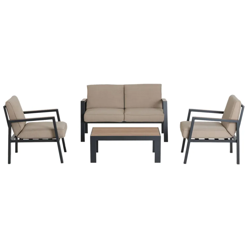 NOUS Garden loungeset Luna Antraciet/ beige