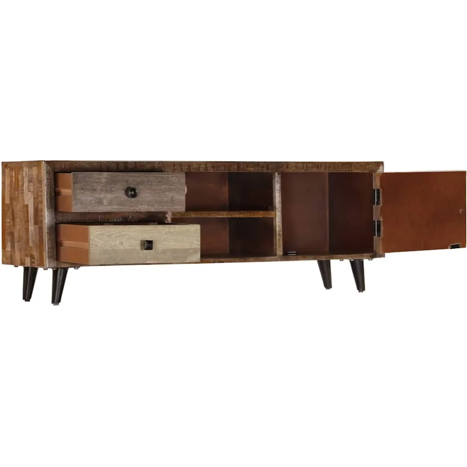 vidaXL Tv-meubel 118x30x40 cm massief mangohout bruin, foto 3