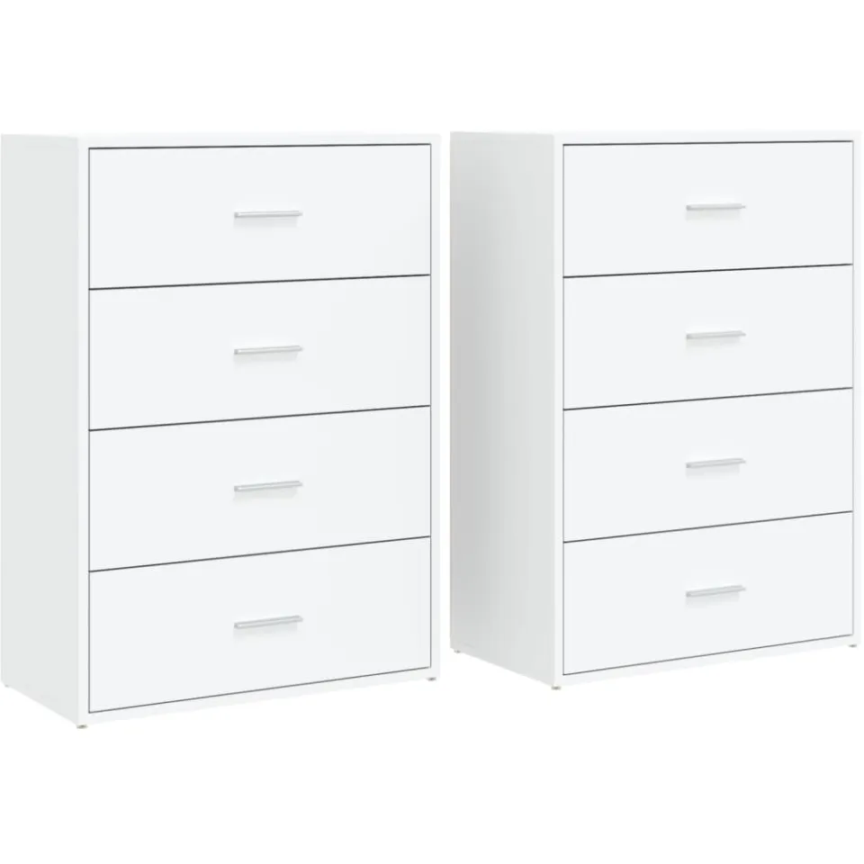 vidaXL Dressoirs 2 st 60x31x84 cm bewerkt hout wit, foto 4